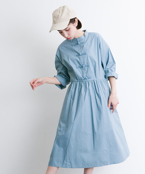 MERLOT(メルロー)の「チャイナボタンコットンワンピース5790(ワンピース・レディース・ブラック/ライトブルー/オフホワイト・FREE)」の12枚目の写真