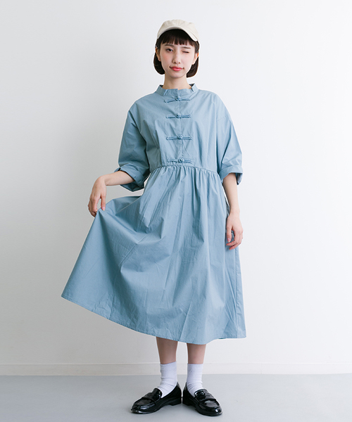 MERLOT(メルロー)の「チャイナボタンコットンワンピース5790(ワンピース・レディース・ブラック/ライトブルー/オフホワイト・FREE)」の15枚目の写真