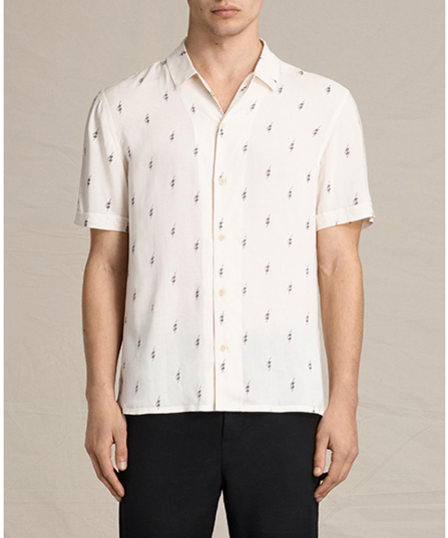 ALLSAINTS(オールセインツ)の「CYGNUS SHORT SLEEVE SHIRT(シャツ/ブラウス・メンズ・ブラック/ホワイト・X-SMALL/LARGE/MEDIUM/SMALL)」の1枚目の写真