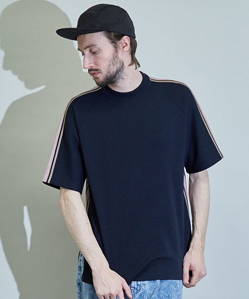 UNITED TOKYO（ユナイテッドトウキョウ）の「ラインニット（ニット/セーター・メンズ・オフホワイト/ネイビー/サックスブルー・3/2/1）」の3枚目の写真