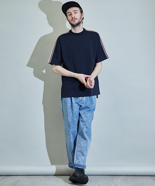 UNITED TOKYO（ユナイテッドトウキョウ）の「ラインニット（ニット/セーター・メンズ・オフホワイト/ネイビー/サックスブルー・3/2/1）」の14枚目の写真