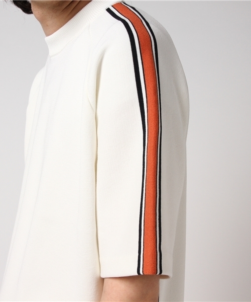 UNITED TOKYO（ユナイテッドトウキョウ）の「ラインニット（ニット/セーター・メンズ・オフホワイト/ネイビー/サックスブルー・3/2/1）」の5枚目の写真