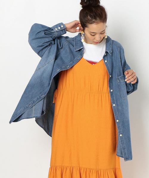 Another Edition（アナザーエディション）の「デニムBIGシャツ ◆（シャツ/ブラウス・レディース・ライトブルー/コバルトブルー・FREE）」の16枚目の写真