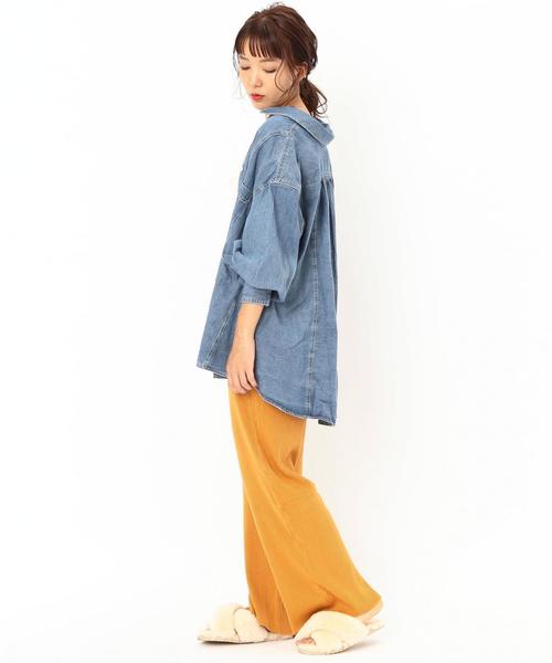 Another Edition（アナザーエディション）の「デニムBIGシャツ ◆（シャツ/ブラウス・レディース・ライトブルー/コバルトブルー・FREE）」の19枚目の写真