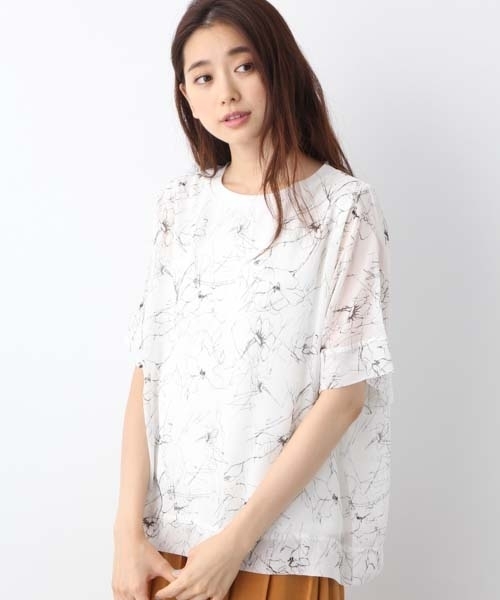 LEPSIM(レプシィム)の「ワイドフハクカサネプルオーバーSS 762021(Tシャツ/カットソー・レディース・オフホワイト/ブラック/グレイッシュベージュ/ダークネイビー・FREE)」の1枚目の写真