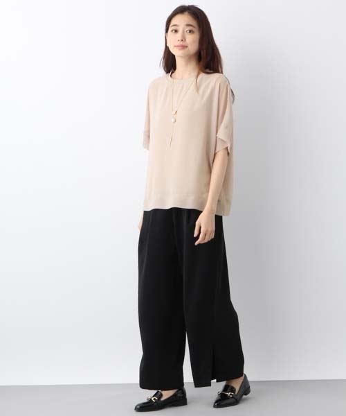 LEPSIM(レプシィム)の「ワイドフハクカサネプルオーバーSS 762021(Tシャツ/カットソー・レディース・オフホワイト/ブラック/グレイッシュベージュ/ダークネイビー・FREE)」の7枚目の写真