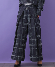 STUDIOUS | STUDIOUS HIGH ニードルチェックワイドパンツ【先行予約】(その他パンツ)