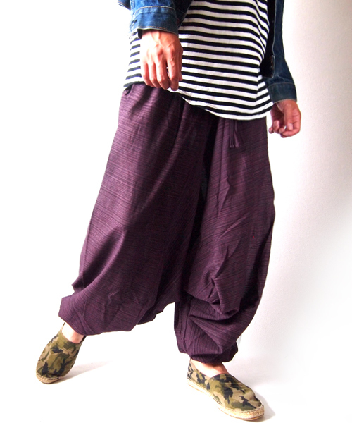 BEATJIVE（ビートジャイブ）の「イージーパンツ サルエルパンツ デザイン ワイドシルエット アラジンパンツ タイパンツ ヨガ アジアン エスニック 涼しい メンズ 夏（その他パンツ・メンズ・エメラルドブルー/ブラック/ネイビー/ブラウン/レッド/パープル系その他/カーキ・FREE）」の6枚目の写真