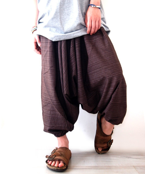 BEATJIVE（ビートジャイブ）の「イージーパンツ サルエルパンツ デザイン ワイドシルエット アラジンパンツ タイパンツ ヨガ アジアン エスニック 涼しい メンズ 夏（その他パンツ・メンズ・エメラルドブルー/ブラック/ネイビー/ブラウン/レッド/パープル系その他/カーキ・FREE）」の3枚目の写真