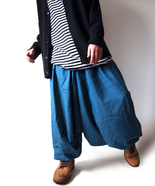 BEATJIVE（ビートジャイブ）の「イージーパンツ サルエルパンツ デザイン ワイドシルエット アラジンパンツ タイパンツ ヨガ アジアン エスニック 涼しい メンズ 夏（その他パンツ・メンズ・エメラルドブルー/ブラック/ネイビー/ブラウン/レッド/パープル系その他/カーキ・FREE）」の5枚目の写真