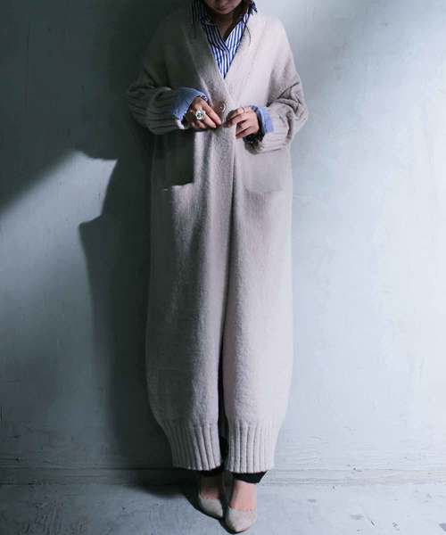 antiqua（アンティカ）の「贅沢ロングカーデ（カーディガン/ボレロ・レディース・ブラック/ベージュ/ボルドー・FREE）」の13枚目の写真