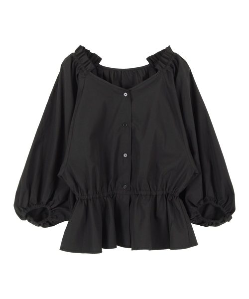 titivate（ティティベイト）の「ﾎﾞﾘｭｰﾑｽﾘｰﾌﾞﾍﾟﾌﾟﾗﾑﾌﾞﾗｳｽ（シャツ/ブラウス・レディース・ホワイト/ブラック/ベージュ/パープル/イエロー/グリーン・FREE）」の3枚目の写真