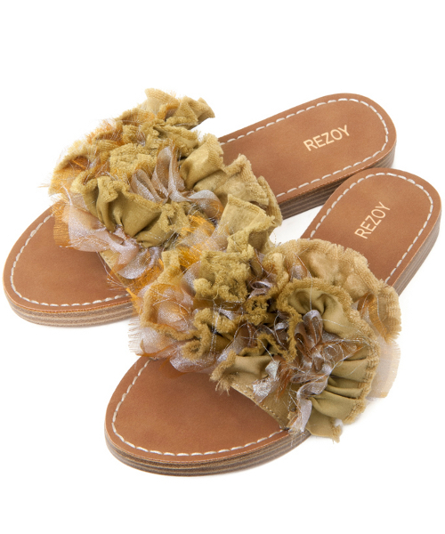 REZOY（リゾイ）の「【REZOY】シアーフラットサンダル（サンダル・レディース・ブラック/ベージュ/マスタード・S/M/L/LL）」の3枚目の写真