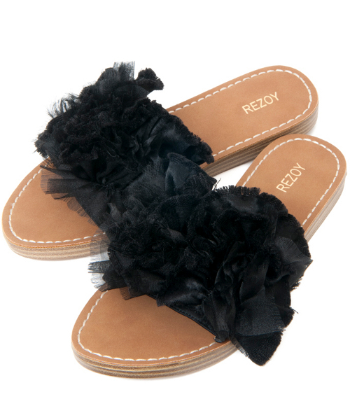 REZOY（リゾイ）の「【REZOY】シアーフラットサンダル（サンダル・レディース・ブラック/ベージュ/マスタード・S/M/L/LL）」の2枚目の写真