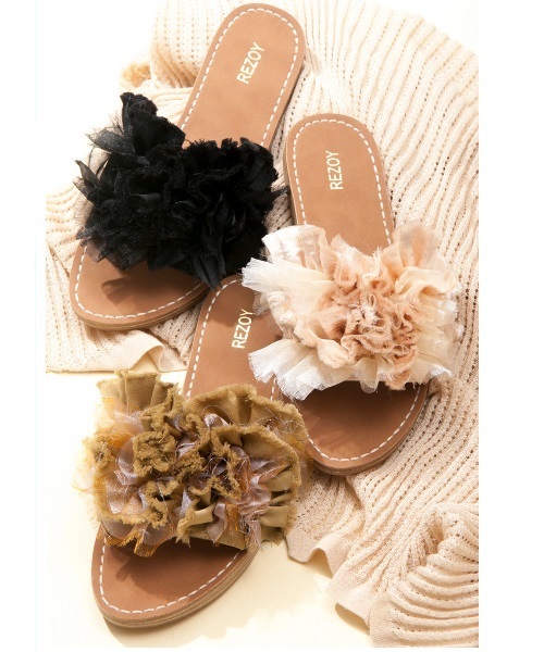 REZOY（リゾイ）の「【REZOY】シアーフラットサンダル（サンダル・レディース・ブラック/ベージュ/マスタード・S/M/L/LL）」の4枚目の写真