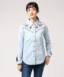 Desigual | 「Desigual/デシグアル」 ウエスタン風フラワーデニムシャツ（長袖）(シャツ/ブラウス)