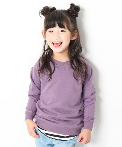 devirock（デビロック）の「無地長袖スウェットトレーナー（スウェット・キッズ・ブラック/レッド/レッド系その他/ラベンダー/パープル系その他/スモークピンク/カーキ/ダークグリーン/杢グレー/ブルー系その他/マスタード/グリーン/ネイビー/イエロー/ベージュ・150cm/120cm/140cm/160cm/130cm/100cm/110cm）」の10枚目の写真