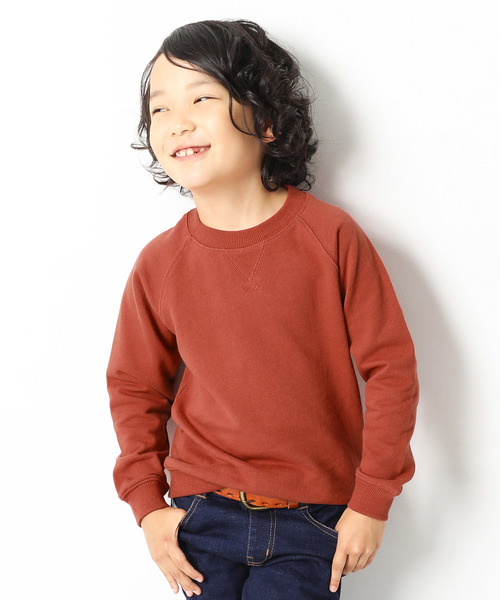 devirock（デビロック）の「無地長袖スウェットトレーナー（スウェット・キッズ・ブラック/レッド/レッド系その他/ラベンダー/パープル系その他/スモークピンク/カーキ/ダークグリーン/杢グレー/ブルー系その他/マスタード/グリーン/ネイビー/イエロー/ベージュ・150cm/120cm/140cm/160cm/130cm/100cm/110cm）」の15枚目の写真