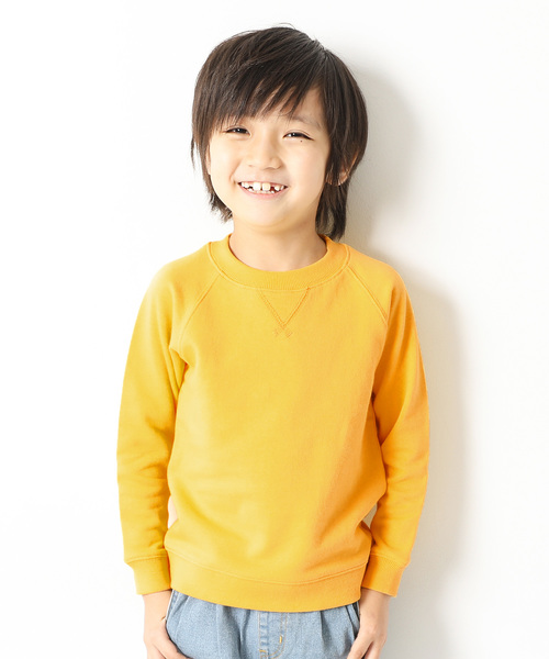 devirock（デビロック）の「無地長袖スウェットトレーナー（スウェット・キッズ・ブラック/レッド/レッド系その他/ラベンダー/パープル系その他/スモークピンク/カーキ/ダークグリーン/杢グレー/ブルー系その他/マスタード/グリーン/ネイビー/イエロー/ベージュ・150cm/120cm/140cm/160cm/130cm/100cm/110cm）」の11枚目の写真