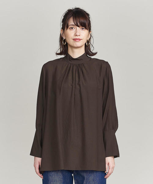 BEAUTY&YOUTH UNITED ARROWS(ビューティーアンドユースユナイテッドアローズ)の「BY ワッシャードルマンスリーブハイネックチュニック o(シャツ/ブラウス・レディース・オフホワイト/ダークブラウン/ケリー・FREE)」の12枚目の写真