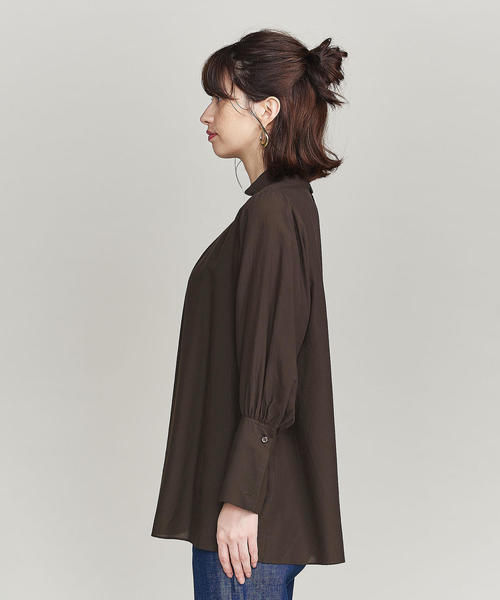 BEAUTY&YOUTH UNITED ARROWS(ビューティーアンドユースユナイテッドアローズ)の「BY ワッシャードルマンスリーブハイネックチュニック o(シャツ/ブラウス・レディース・オフホワイト/ダークブラウン/ケリー・FREE)」の11枚目の写真