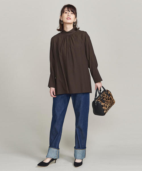 BEAUTY&YOUTH UNITED ARROWS(ビューティーアンドユースユナイテッドアローズ)の「BY ワッシャードルマンスリーブハイネックチュニック o(シャツ/ブラウス・レディース・オフホワイト/ダークブラウン/ケリー・FREE)」の10枚目の写真