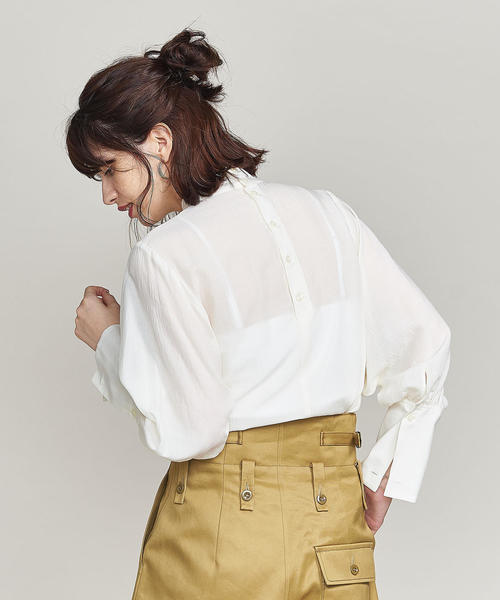 BEAUTY&YOUTH UNITED ARROWS(ビューティーアンドユースユナイテッドアローズ)の「BY ワッシャードルマンスリーブハイネックチュニック o(シャツ/ブラウス・レディース・オフホワイト/ダークブラウン/ケリー・FREE)」の18枚目の写真