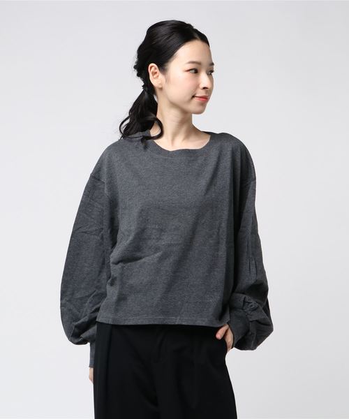 earth music&ecology(アースミュージックアンドエコロジー)の「・すきな丈ふわそでBIG T(ショート) ●(Tシャツ/カットソー・レディース・アイボリー/ブラック/チャコールグレー/レッド/パープル/ダークグリーン・FREE)」の22枚目の写真