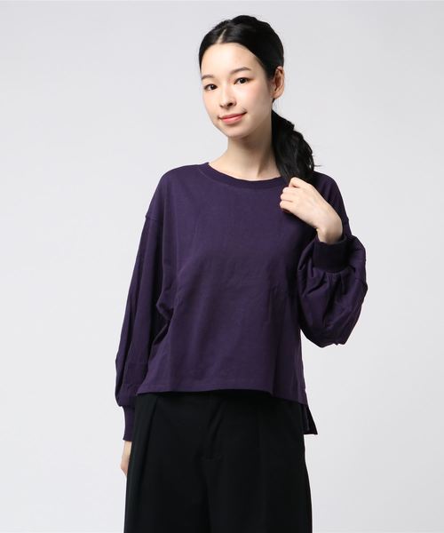 earth music&ecology(アースミュージックアンドエコロジー)の「・すきな丈ふわそでBIG T(ショート) ●(Tシャツ/カットソー・レディース・アイボリー/ブラック/チャコールグレー/レッド/パープル/ダークグリーン・FREE)」の21枚目の写真