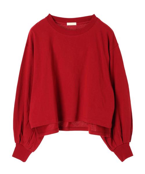 earth music&ecology(アースミュージックアンドエコロジー)の「・すきな丈ふわそでBIG T(ショート) ●(Tシャツ/カットソー・レディース・アイボリー/ブラック/チャコールグレー/レッド/パープル/ダークグリーン・FREE)」の10枚目の写真