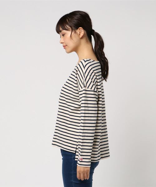 flower（フラワー）の「ヘルスニットドロップボーダー2018AW（Tシャツ/カットソー・レディース・ネイビー/グレー・FREE）」の3枚目の写真