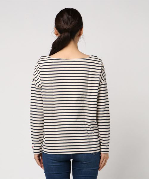 flower（フラワー）の「ヘルスニットドロップボーダー2018AW（Tシャツ/カットソー・レディース・ネイビー/グレー・FREE）」の4枚目の写真