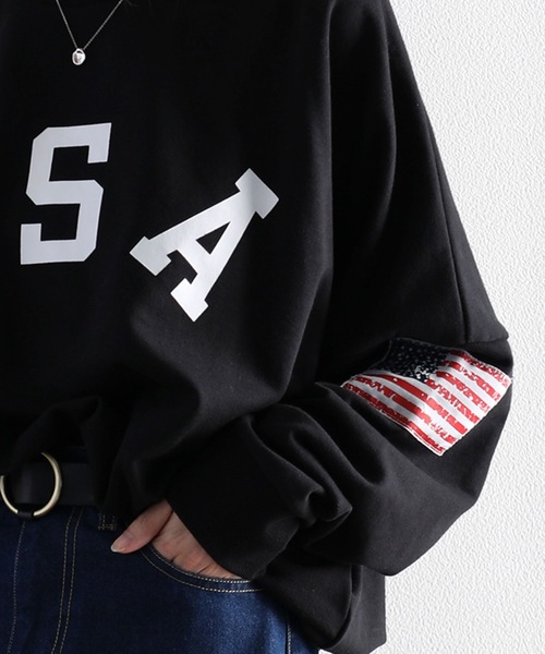 classicalelf（クラシカルエルフ）の「USAビッグシルエットスウェットトレーナー（長袖）（スウェット・レディース・ホワイト/ブラック/杢グレー/ベージュ/ライトベージュ/ライトカーキ・M/LL）」の10枚目の写真