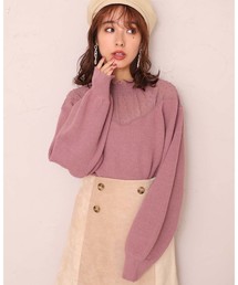 one after another NICE CLAUP | ドットシア切替えニット(ニット/セーター)