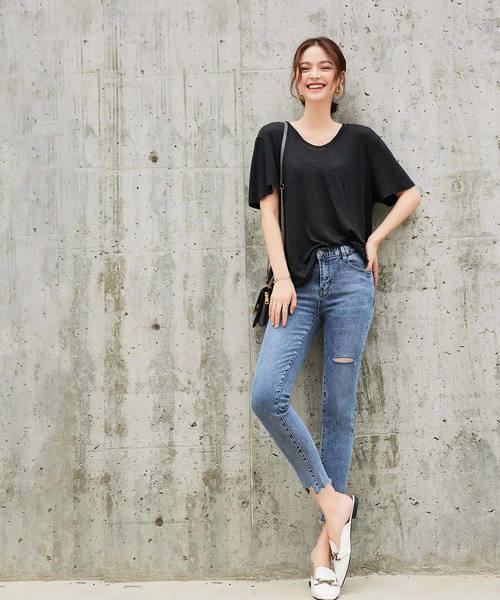 SAISON DE PAPILLON(セゾンドパピヨン)の「スリムスタイルスキニーデニム(その他パンツ・レディース・ブルー・S/M/L/XL)」の7枚目の写真