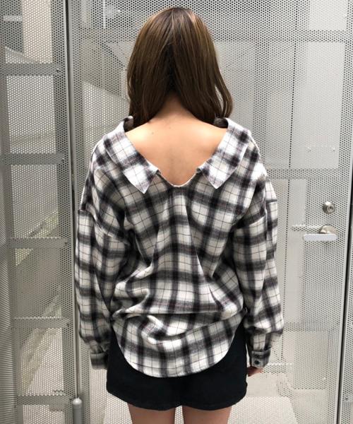ENVYM(アンビー)の「CHECK SH(シャツ/ブラウス・レディース・ホワイト/ブラック・FREE)」の4枚目の写真