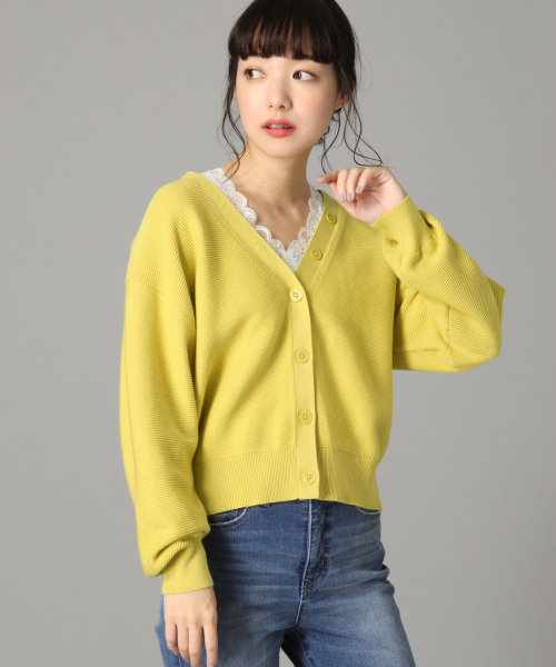 LOWRYS FARM（ローリーズファーム）の「ガーターショートカーディガン　821084（カーディガン/ボレロ・レディース・ブラック/ベージュ/オフホワイト/イエロー/ピンク・FREE）」の4枚目の写真