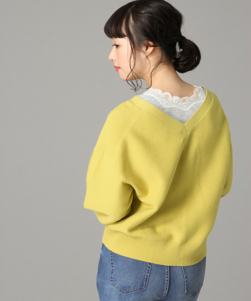 LOWRYS FARM（ローリーズファーム）の「ガーターショートカーディガン　821084（カーディガン/ボレロ・レディース・ブラック/ベージュ/オフホワイト/イエロー/ピンク・FREE）」の22枚目の写真