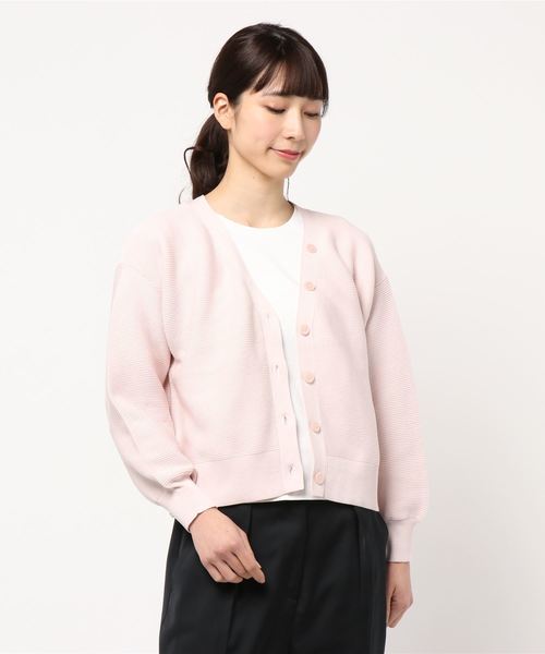 LOWRYS FARM（ローリーズファーム）の「ガーターショートカーディガン　821084（カーディガン/ボレロ・レディース・ブラック/ベージュ/オフホワイト/イエロー/ピンク・FREE）」の6枚目の写真