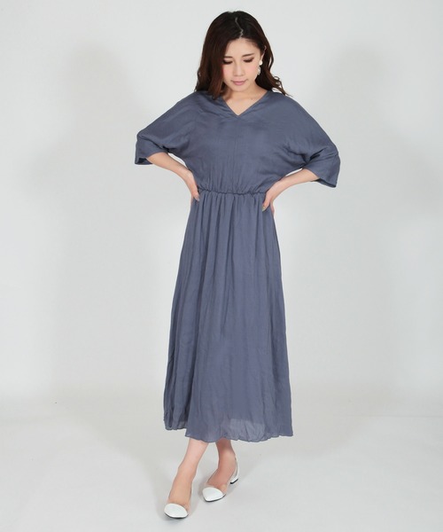 セール 花柄 無地ゆったりシルエットvネックマキシワンピース ワンピース Julia Boutique ジュリアブティック のファッション通販 Zozotown