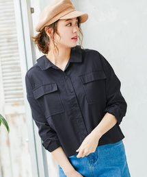 抜き襟ミリタリーシャツジャケット