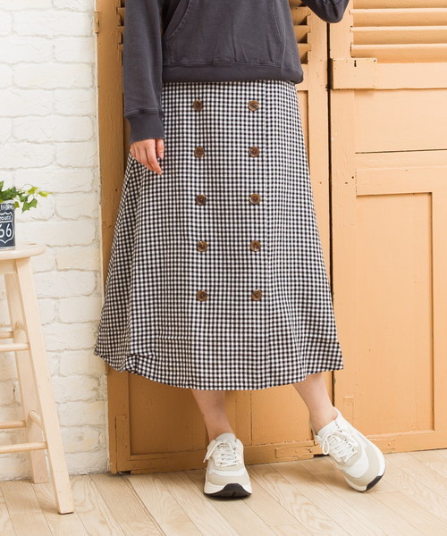 EVLOVE(イヴロヴ)の「トレンチスカート(スカート・レディース・ブラック/ネイビー/カーキ・17号/15号)」の2枚目の写真