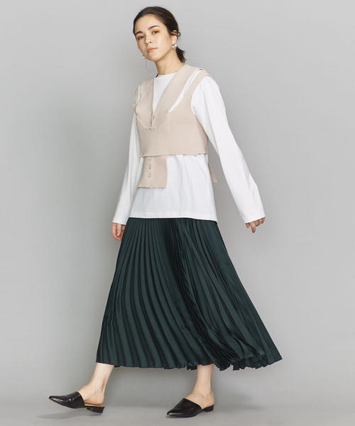 TAN(タン)の「<TAN>レイヤードニットキャミソール(ニット/セーター・レディース・ベージュ/ブラック・FREE)」の6枚目の写真