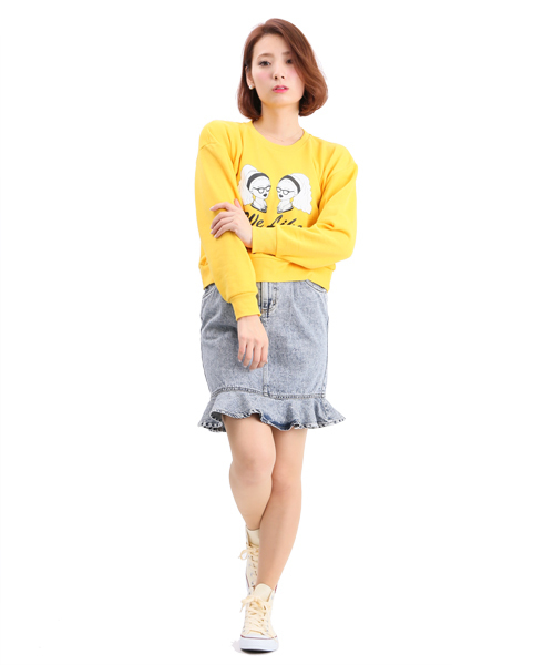 WEGO（ウィゴー）の「WEGO/デニムマーメイドスカート（デニムスカート・レディース・ダークインディゴブルー/ライトインディゴブルー・FREE）」の12枚目の写真