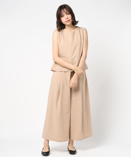 JETSET SOLO PLUS (ジェットセットソロプラス)の「リネンタッチセットアップ(セットアップ・レディース・ネイビー/キャメル/レンガ・FREE)」の3枚目の写真
