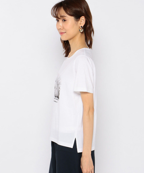 Petit Honfleur（プチオンフルール）の「プリントTシャツ（Tシャツ/カットソー・レディース・ホワイト/ブラック/ネイビー/ブルー・M size/L size）」の6枚目の写真