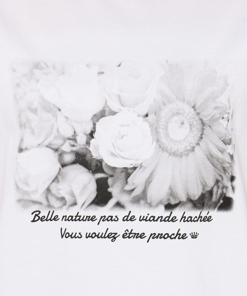 Petit Honfleur（プチオンフルール）の「プリントTシャツ（Tシャツ/カットソー・レディース・ホワイト/ブラック/ネイビー/ブルー・M size/L size）」の9枚目の写真