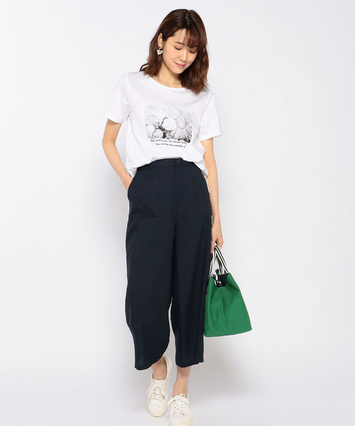 Petit Honfleur（プチオンフルール）の「プリントTシャツ（Tシャツ/カットソー・レディース・ホワイト/ブラック/ネイビー/ブルー・M size/L size）」の7枚目の写真