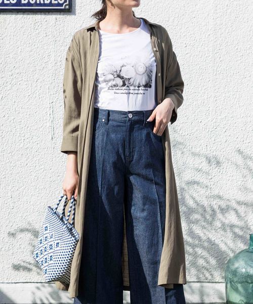 Petit Honfleur（プチオンフルール）の「プリントTシャツ（Tシャツ/カットソー・レディース・ホワイト/ブラック/ネイビー/ブルー・M size/L size）」の17枚目の写真