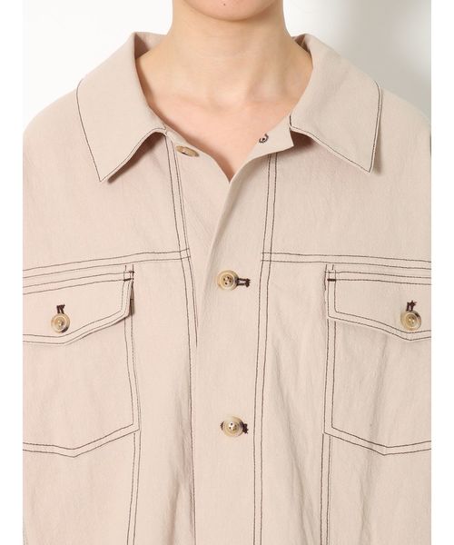 Ungrid（アングリッド）の「ステッチデザインブルゾン（ブルゾン・レディース・アイボリー/ブラウン・FREE）」の14枚目の写真